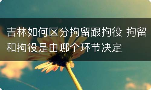 吉林如何区分拘留跟拘役 拘留和拘役是由哪个环节决定