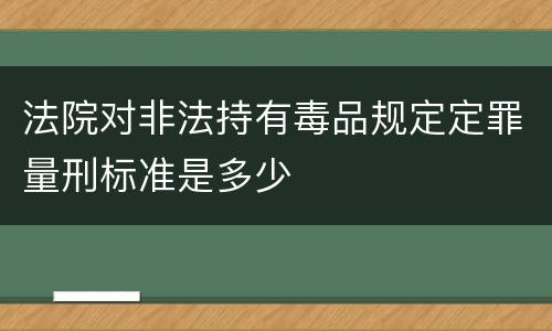 法院对非法持有毒品规定定罪量刑标准是多少