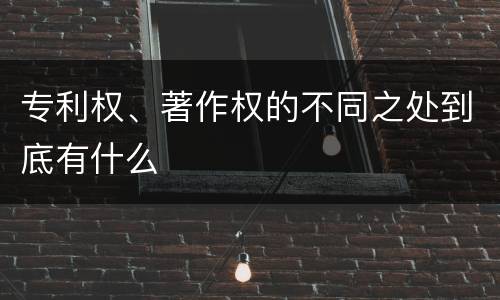 专利权、著作权的不同之处到底有什么