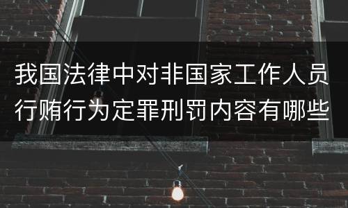 我国法律中对非国家工作人员行贿行为定罪刑罚内容有哪些