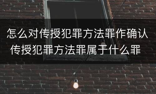 怎么对传授犯罪方法罪作确认 传授犯罪方法罪属于什么罪