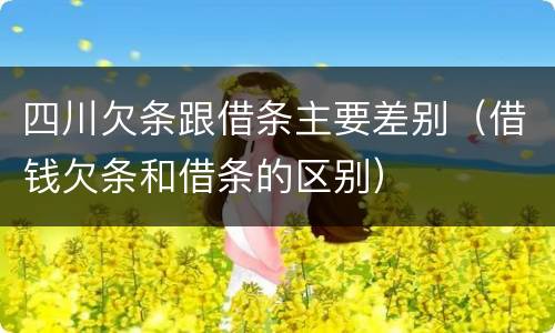 四川欠条跟借条主要差别（借钱欠条和借条的区别）