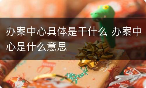 办案中心具体是干什么 办案中心是什么意思
