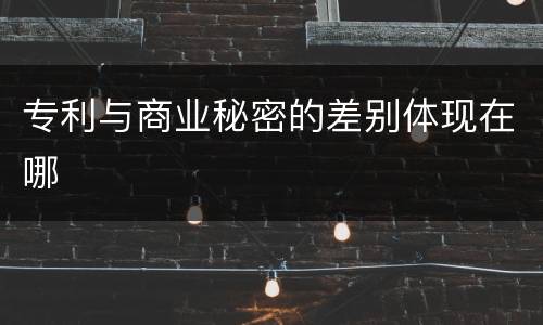专利与商业秘密的差别体现在哪