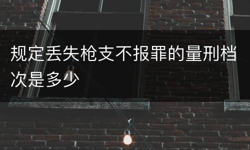规定丢失枪支不报罪的量刑档次是多少