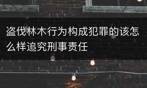 盗伐林木行为构成犯罪的该怎么样追究刑事责任