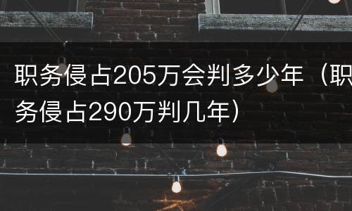 职务侵占205万会判多少年（职务侵占290万判几年）