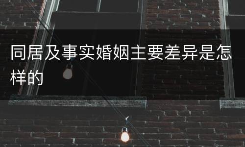 同居及事实婚姻主要差异是怎样的