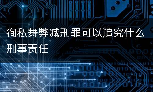 徇私舞弊减刑罪可以追究什么刑事责任