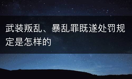 武装叛乱、暴乱罪既遂处罚规定是怎样的