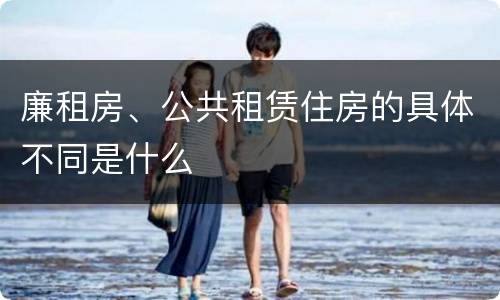 廉租房、公共租赁住房的具体不同是什么
