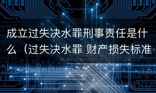 成立过失决水罪刑事责任是什么（过失决水罪 财产损失标准）