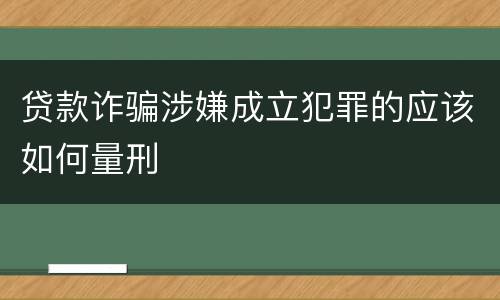 贷款诈骗涉嫌成立犯罪的应该如何量刑