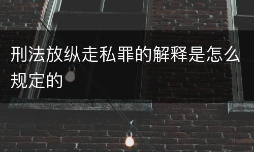 刑法放纵走私罪的解释是怎么规定的