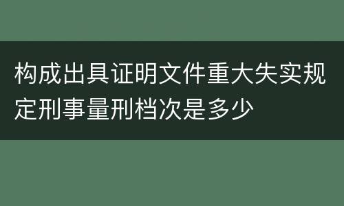 构成出具证明文件重大失实规定刑事量刑档次是多少