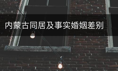 内蒙古同居及事实婚姻差别
