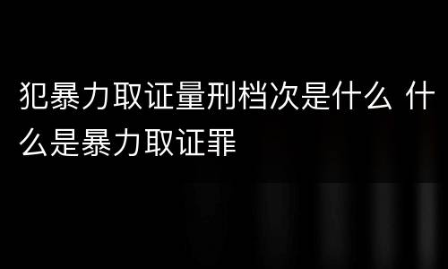 犯暴力取证量刑档次是什么 什么是暴力取证罪