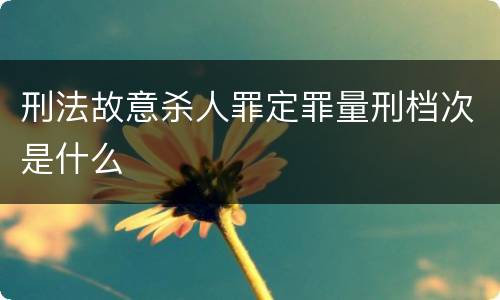 刑法故意杀人罪定罪量刑档次是什么