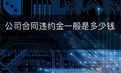 公司合同违约金一般是多少钱