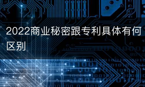 2022商业秘密跟专利具体有何区别
