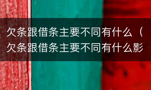 欠条跟借条主要不同有什么（欠条跟借条主要不同有什么影响）