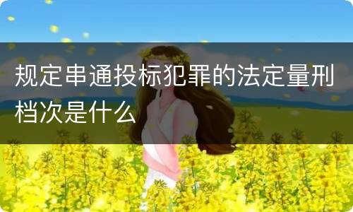 规定串通投标犯罪的法定量刑档次是什么