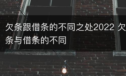 欠条跟借条的不同之处2022 欠条与借条的不同