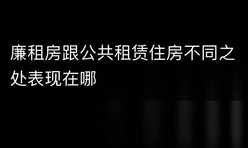 廉租房跟公共租赁住房不同之处表现在哪