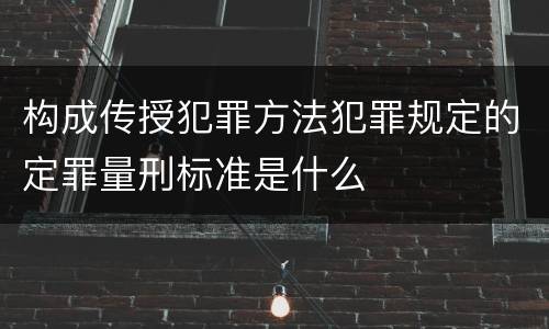 构成传授犯罪方法犯罪规定的定罪量刑标准是什么