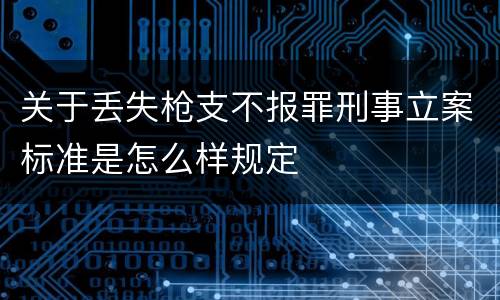 关于丢失枪支不报罪刑事立案标准是怎么样规定