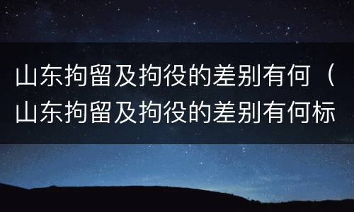 山东拘留及拘役的差别有何（山东拘留及拘役的差别有何标准）