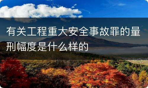 有关工程重大安全事故罪的量刑幅度是什么样的