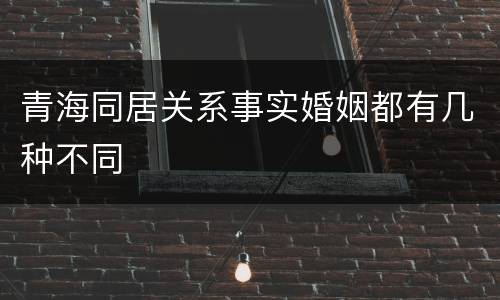 青海同居关系事实婚姻都有几种不同