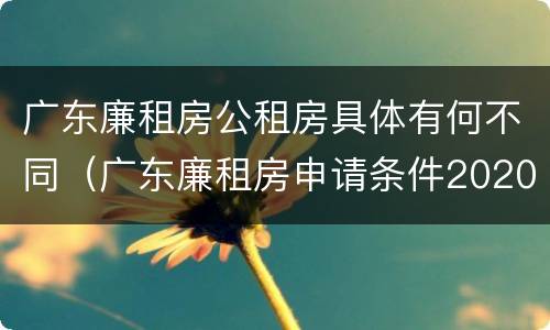 广东廉租房公租房具体有何不同（广东廉租房申请条件2020）