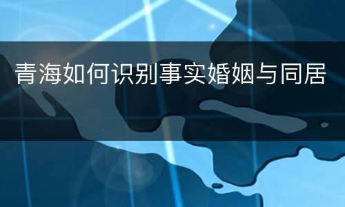青海如何识别事实婚姻与同居
