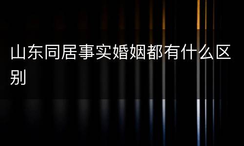 山东同居事实婚姻都有什么区别