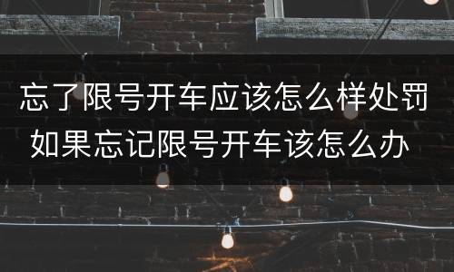 忘了限号开车应该怎么样处罚 如果忘记限号开车该怎么办