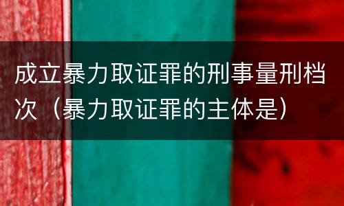 成立暴力取证罪的刑事量刑档次（暴力取证罪的主体是）