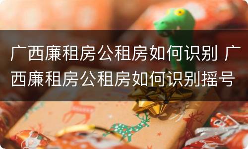 广西廉租房公租房如何识别 广西廉租房公租房如何识别摇号