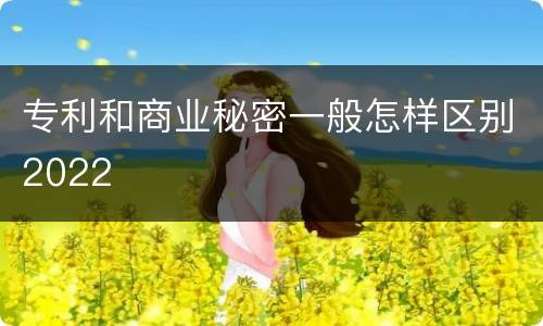 专利和商业秘密一般怎样区别2022