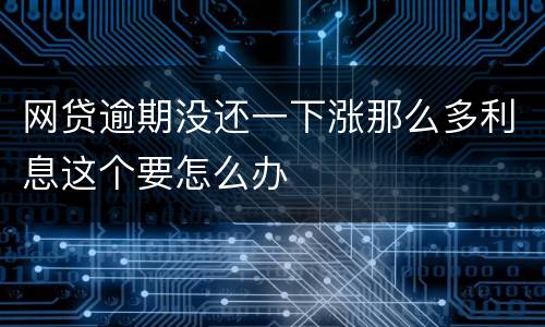 网贷逾期没还一下涨那么多利息这个要怎么办
