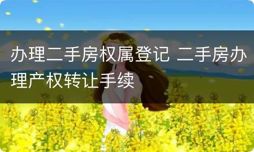 办理二手房权属登记 二手房办理产权转让手续