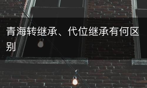 青海转继承、代位继承有何区别