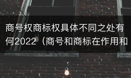 商号权商标权具体不同之处有何2022（商号和商标在作用和性质上的区别）