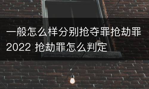 一般怎么样分别抢夺罪抢劫罪2022 抢劫罪怎么判定