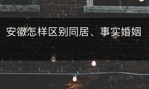 安徽怎样区别同居、事实婚姻