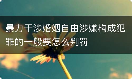 暴力干涉婚姻自由涉嫌构成犯罪的一般要怎么判罚