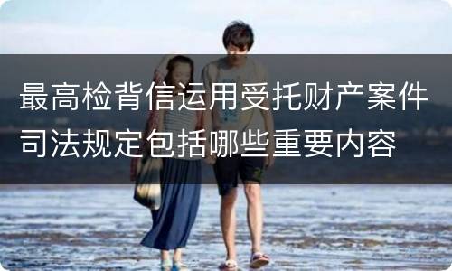 最高检背信运用受托财产案件司法规定包括哪些重要内容