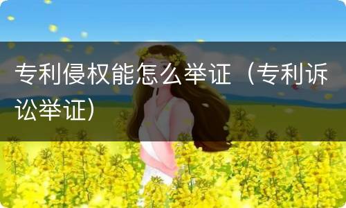 专利侵权能怎么举证（专利诉讼举证）