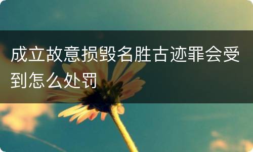 成立故意损毁名胜古迹罪会受到怎么处罚